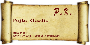 Pejts Klaudia névjegykártya
